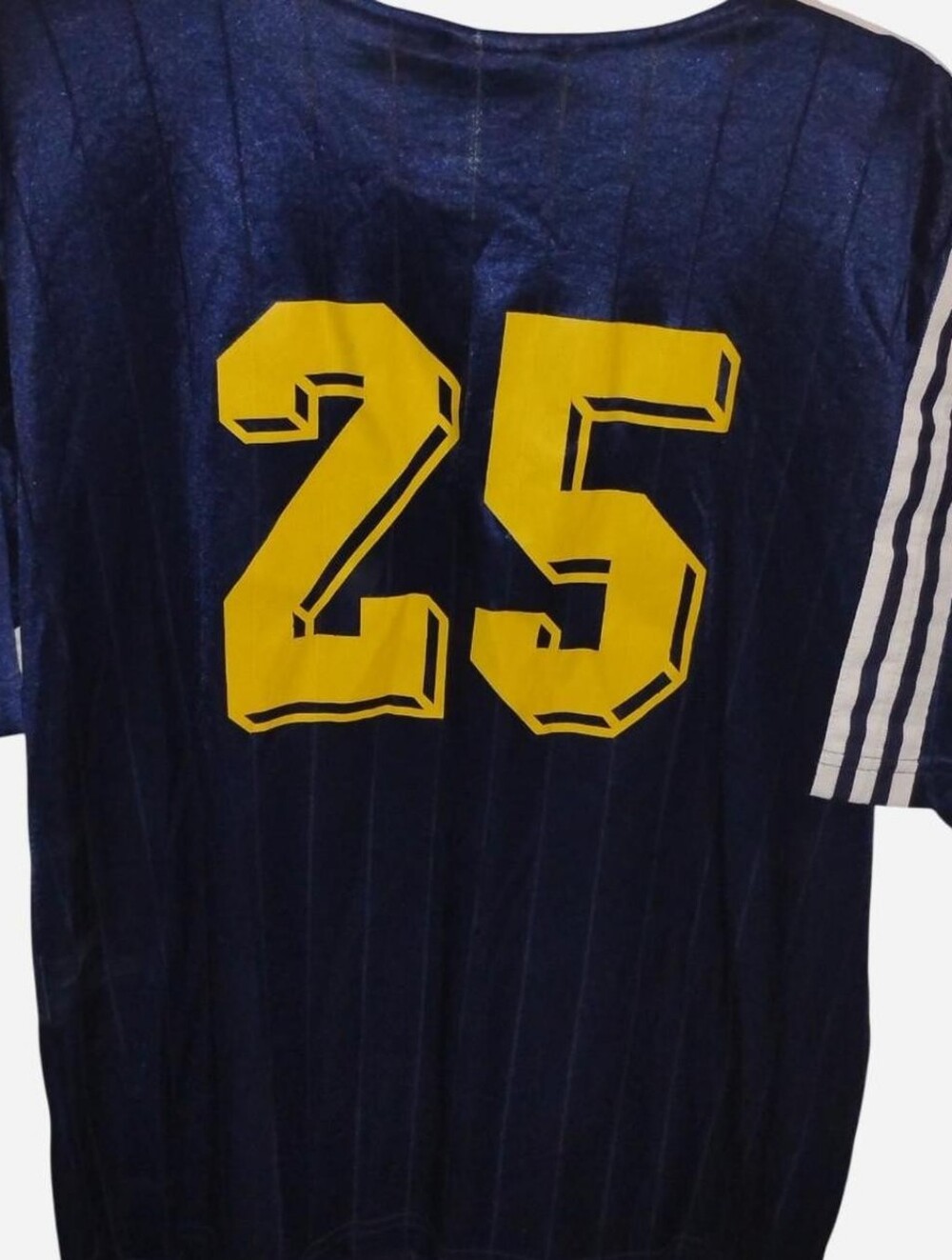 Vintage 80s/90s Adidas Trefoil Shiny Shadow Stripe Soccer Jersey (Made in USA)